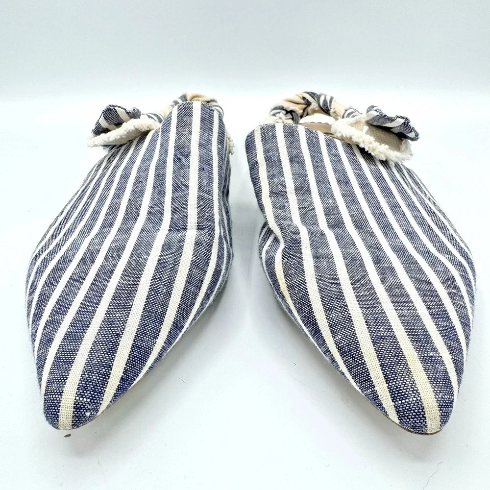 Sam Edelman Rivers Mule Flats Blue Stripe Pointed Toe Womens Size 9 - Picture 5 of 9